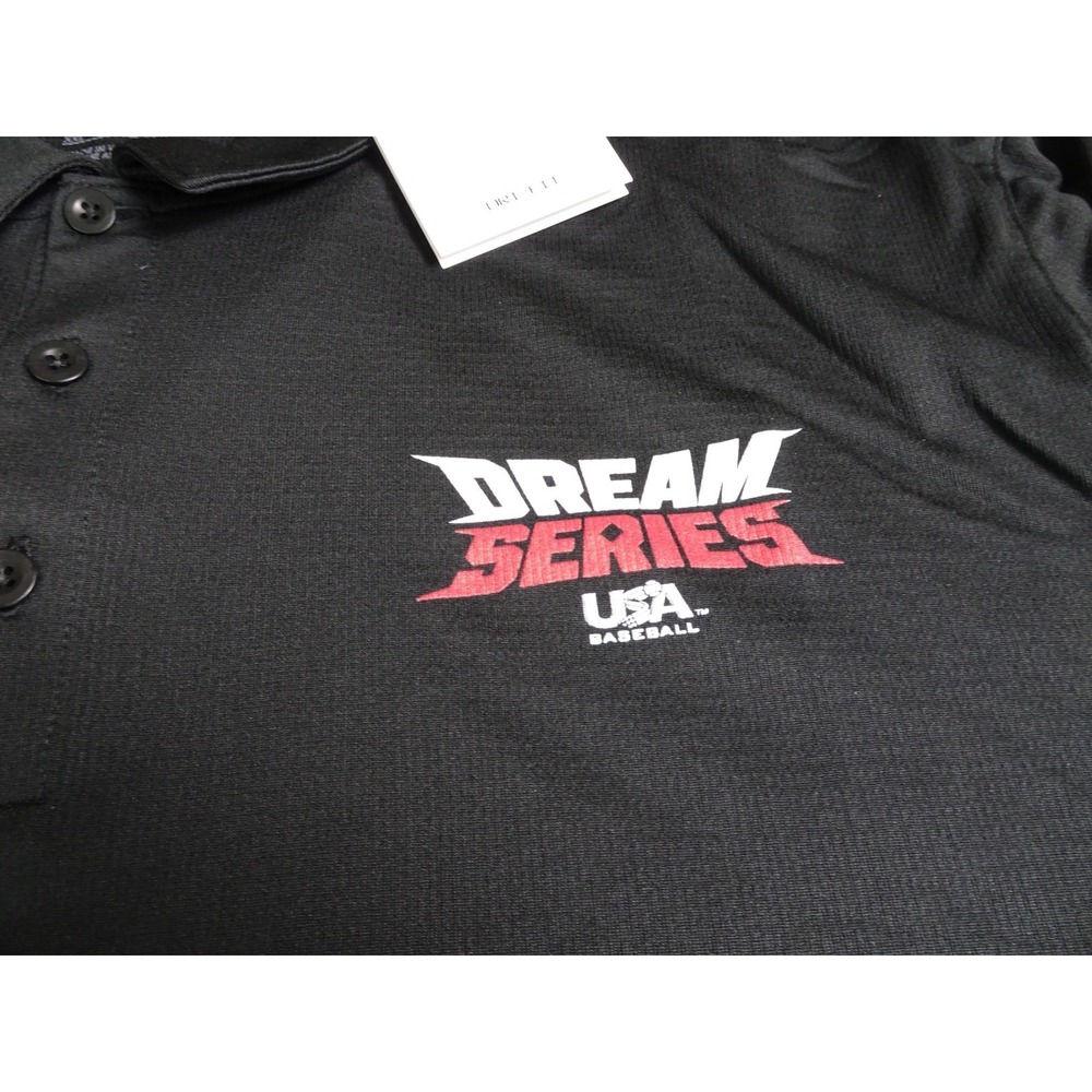 Dream Series USA Baseball Polo. Men's 2XL. Black, short sleeve - Picture 10 of 10